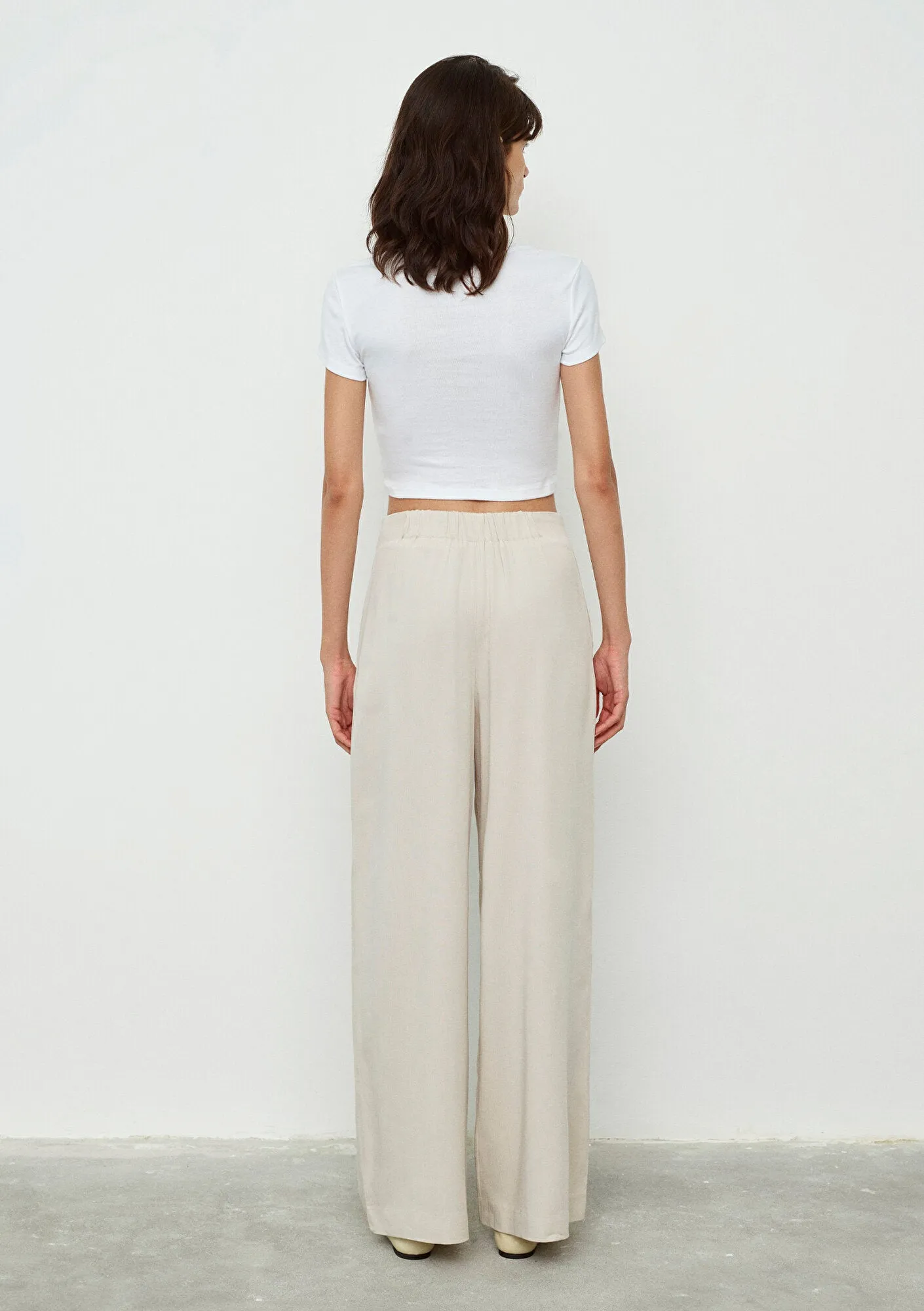 Wide Leg Beige Pants