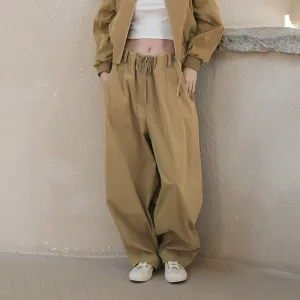 Wide-Leg Drawstring Pants
