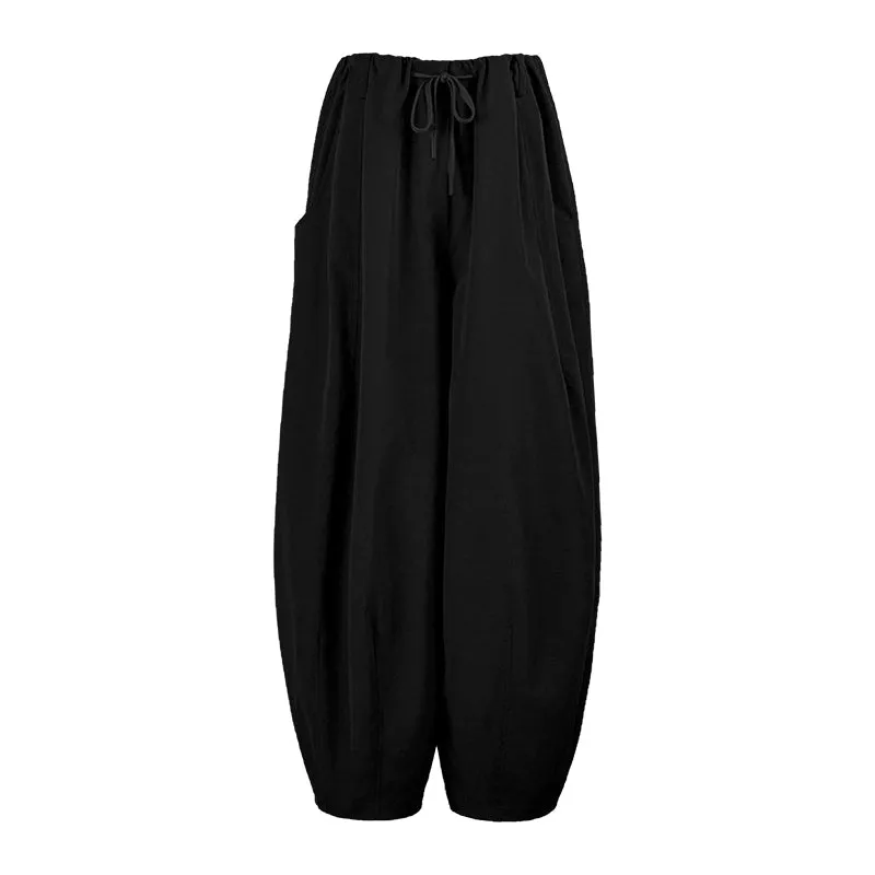Wide-Leg Drawstring Pants
