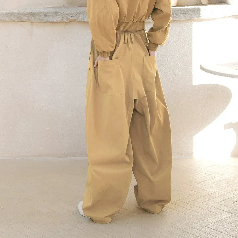 Wide-Leg Drawstring Pants