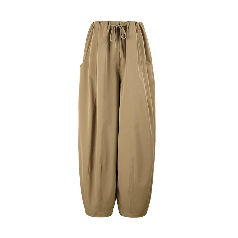 Wide-Leg Drawstring Pants