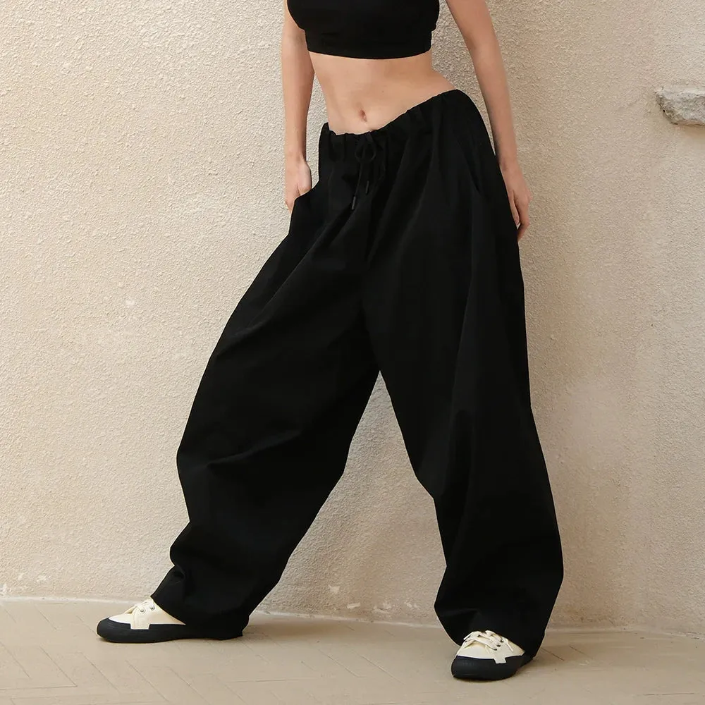 Wide-Leg Drawstring Pants