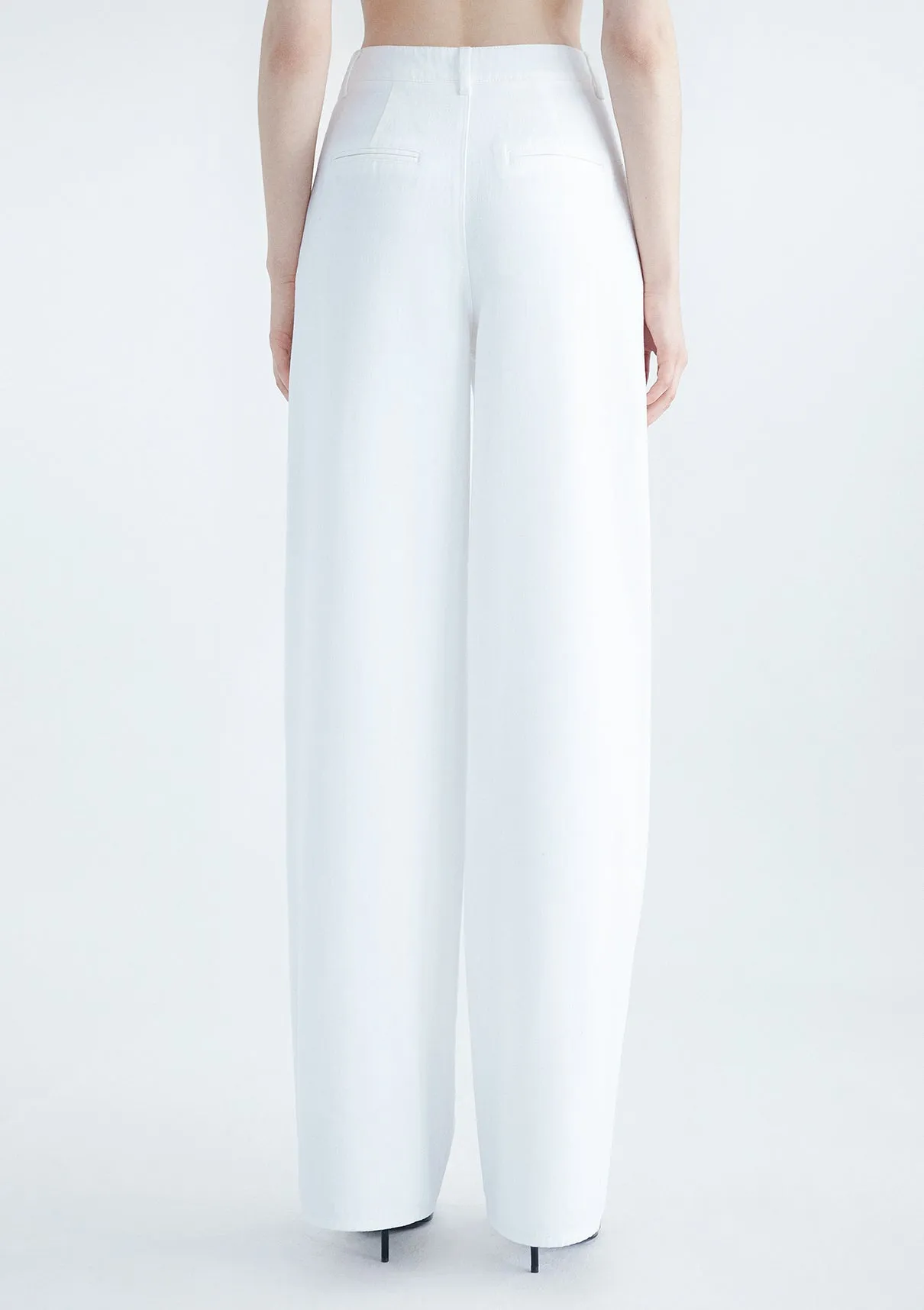 Wide Leg off White Pants