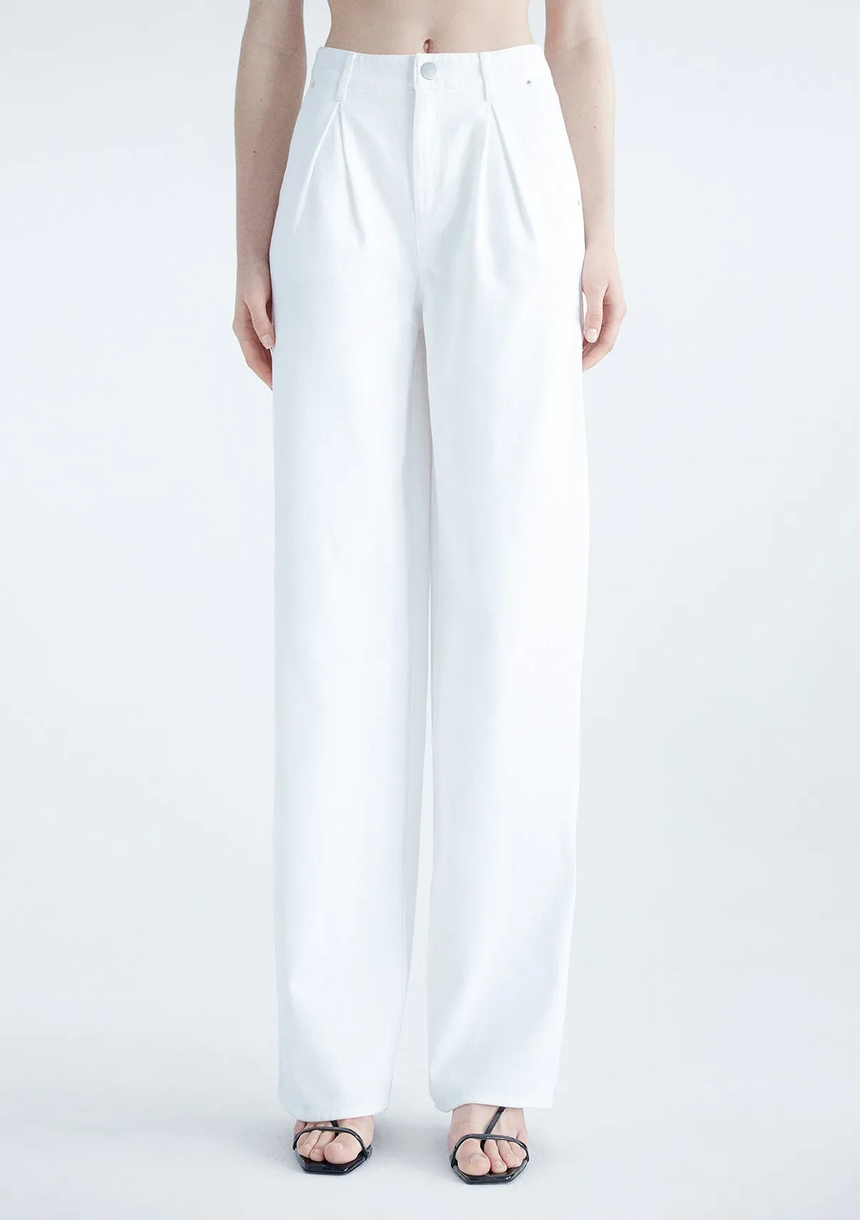 Wide Leg off White Pants