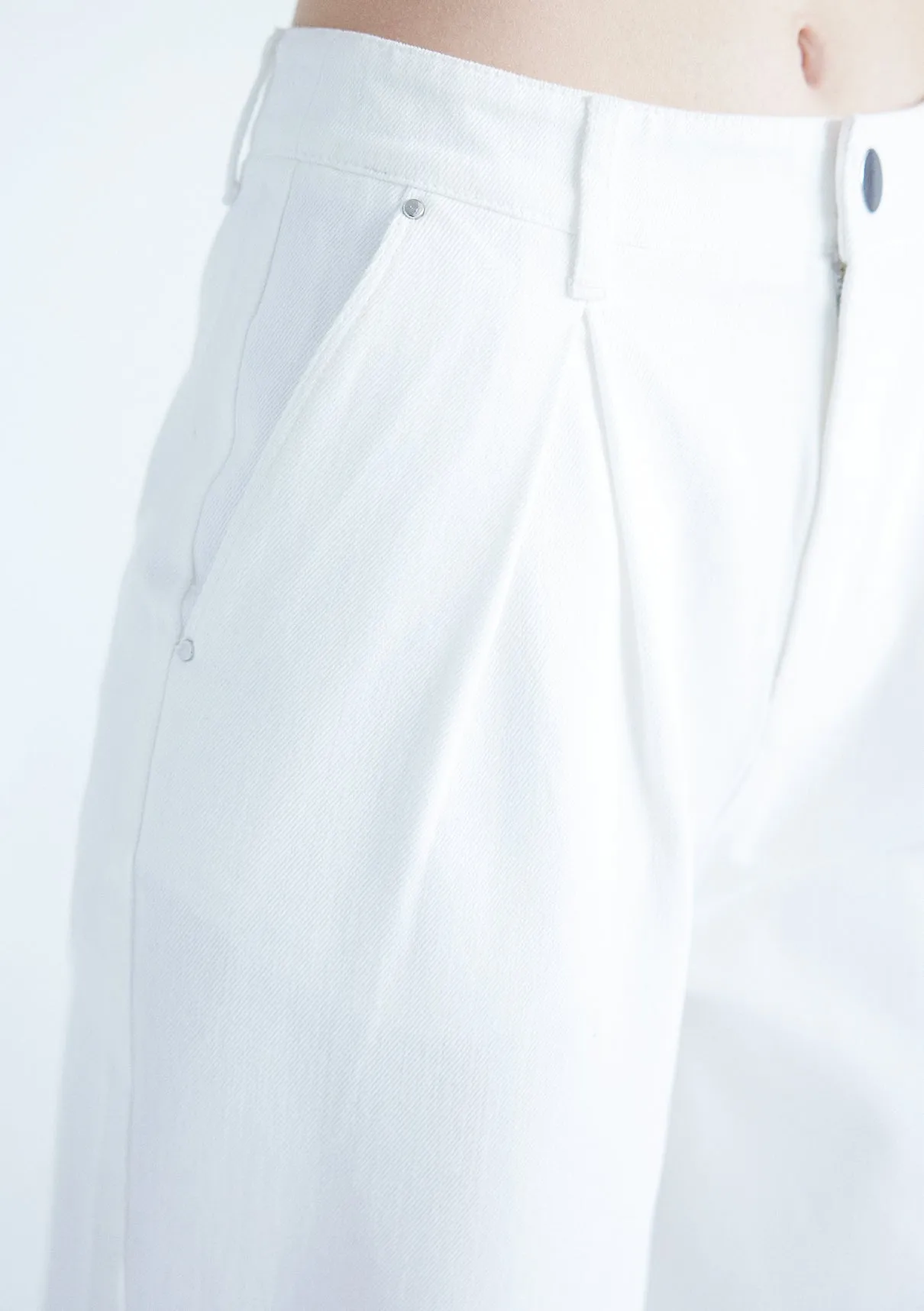 Wide Leg off White Pants