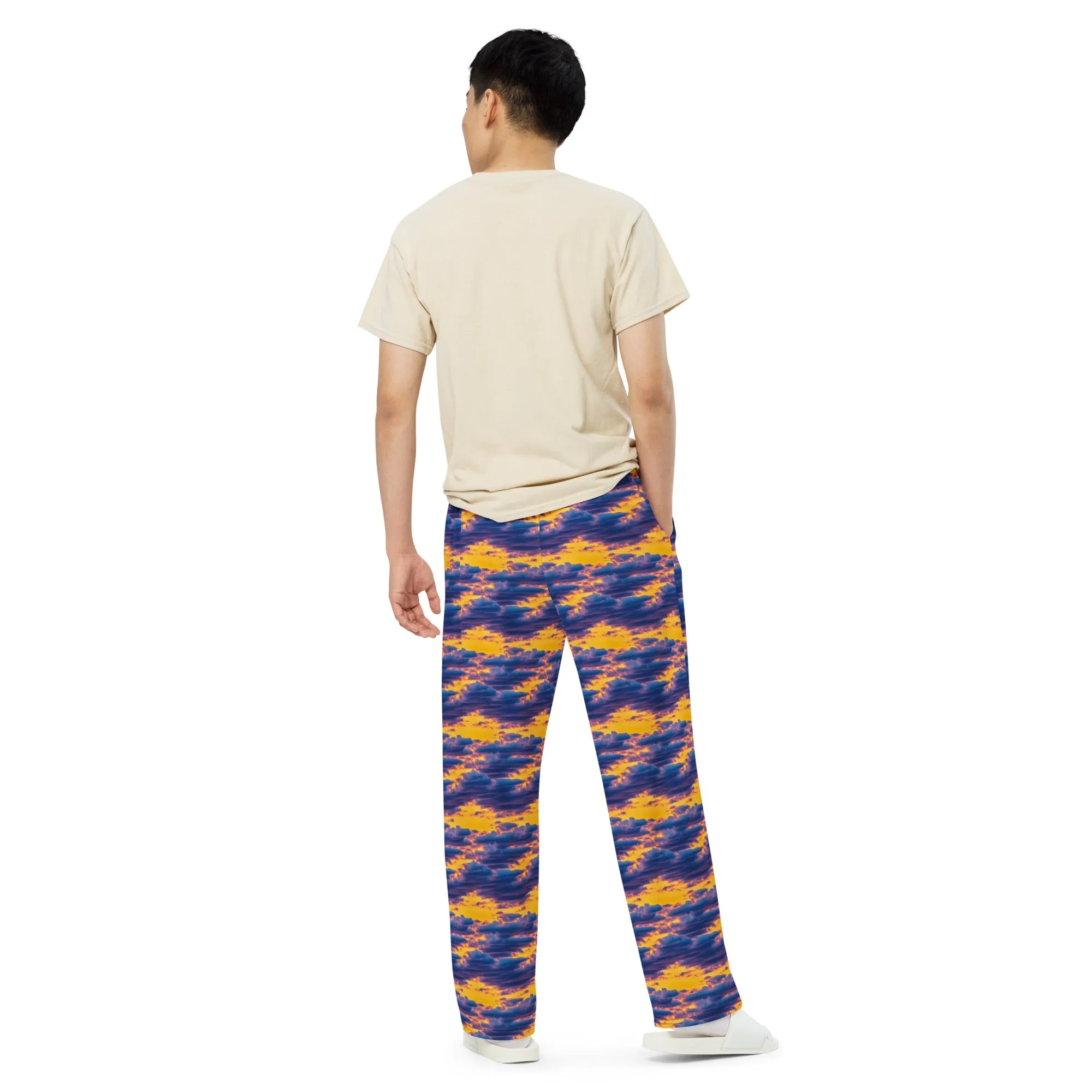 Wide-Leg Pants - Aubergine Clouds
