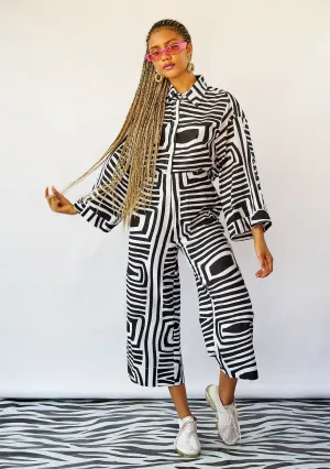Wide Leg Pants - Monochrome