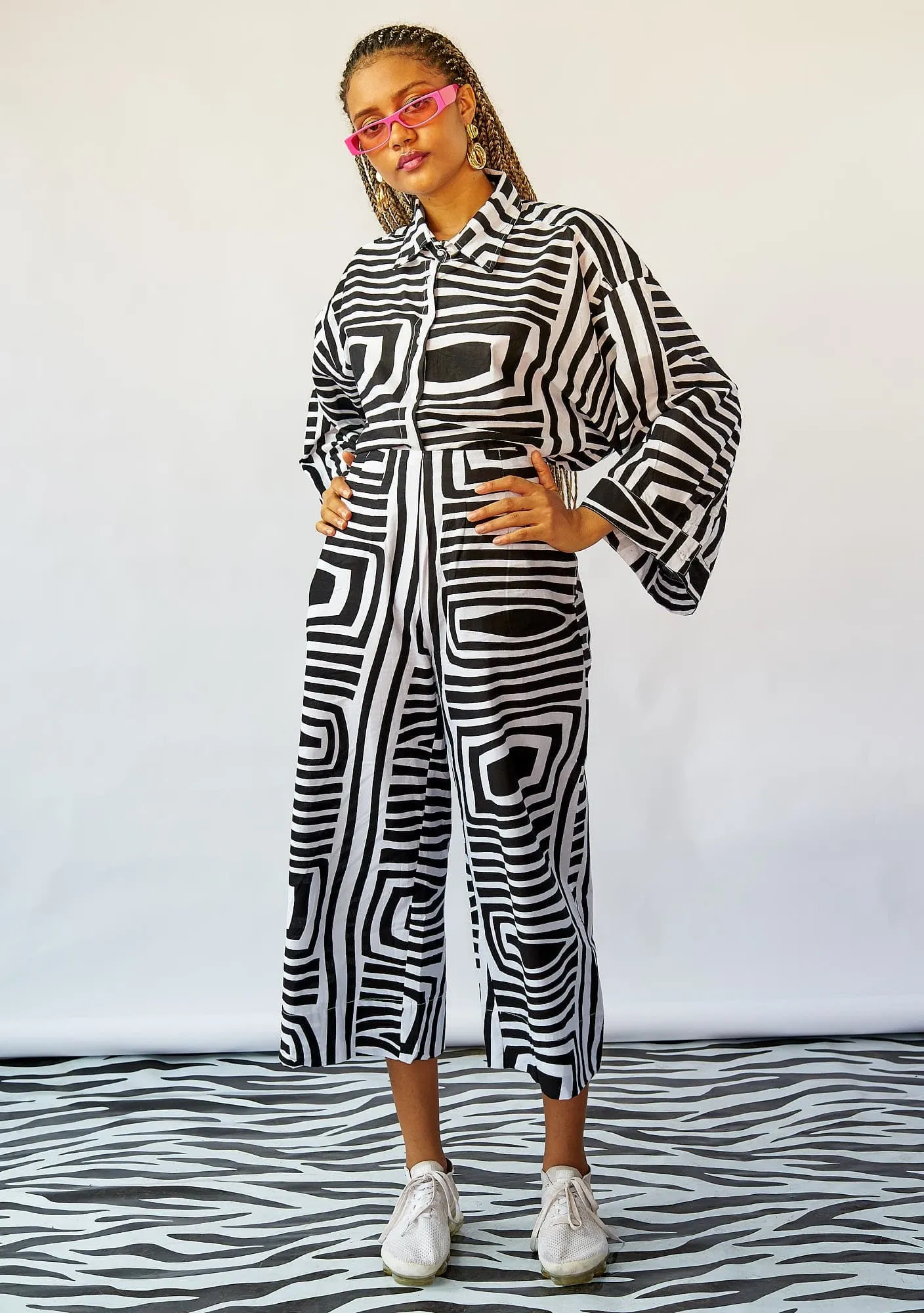 Wide Leg Pants - Monochrome