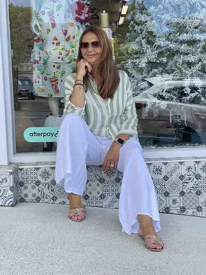 Wide Leg Pocket Pants - White