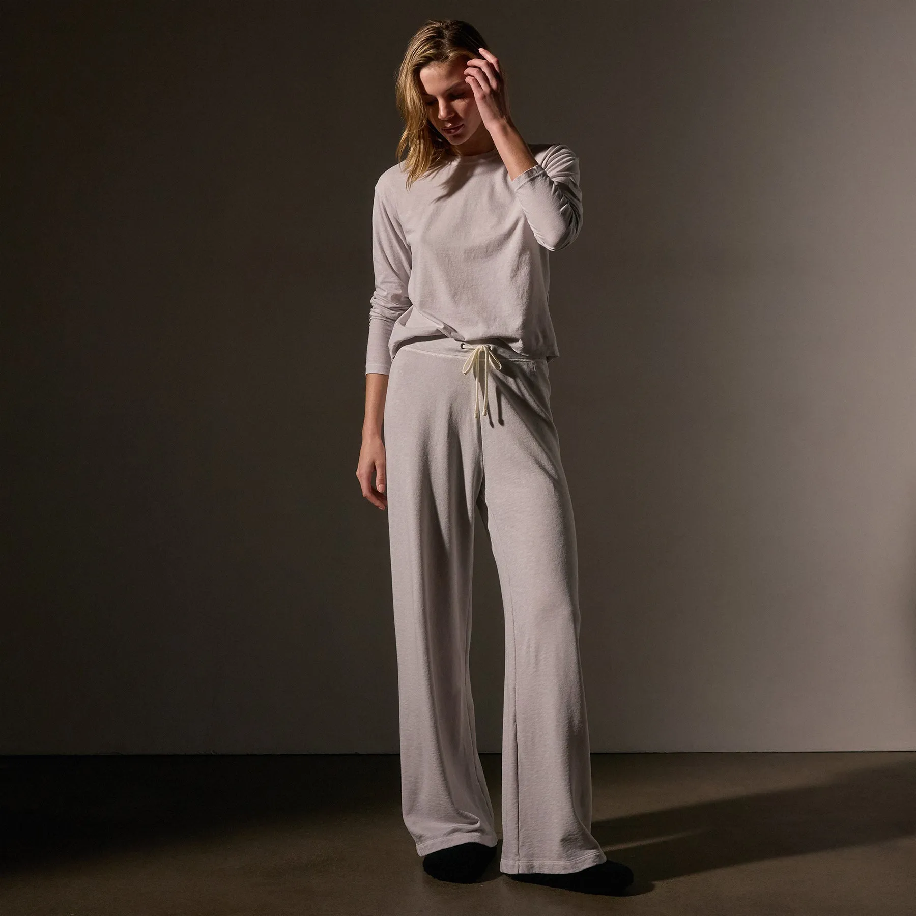 Wide Leg Sweatpant - Light Mist Pigment