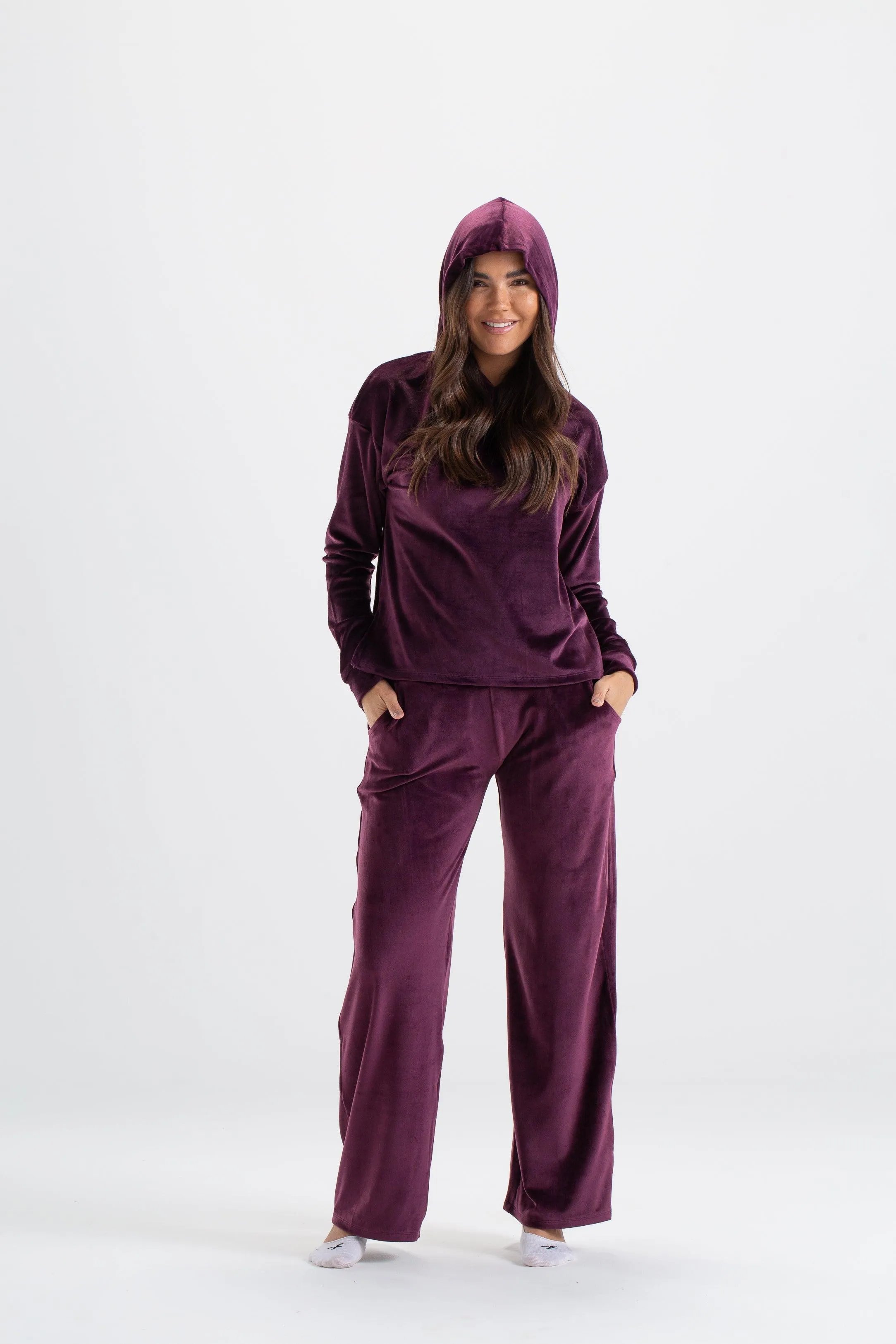 Wine Velvet Pyjama Set
