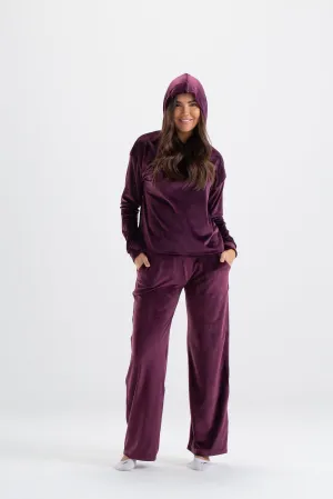 Wine Velvet Pyjama Set