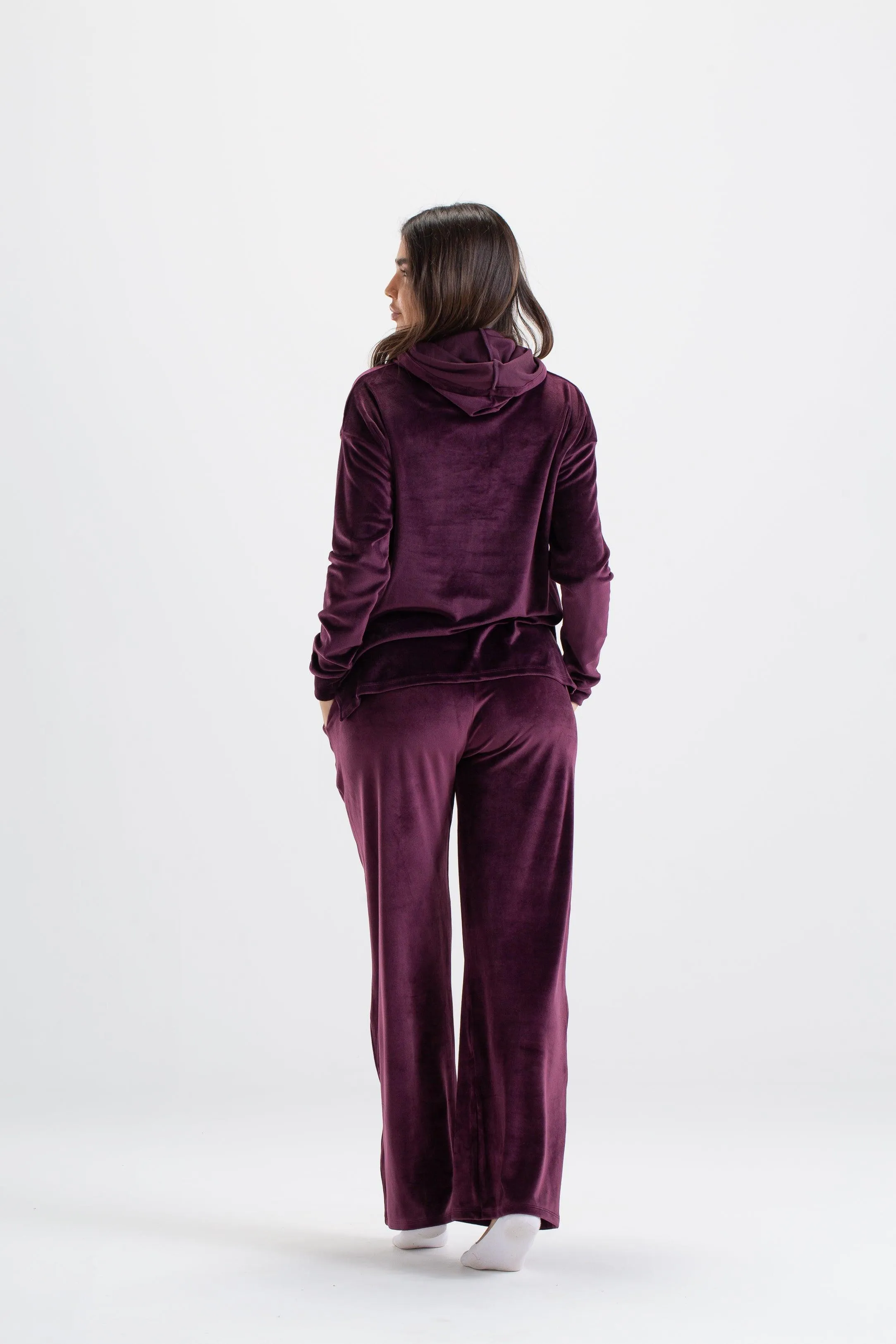 Wine Velvet Pyjama Set
