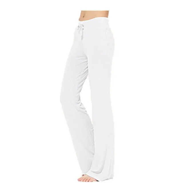 Women Wide Leg Long Pants Yoga Dance Trousers