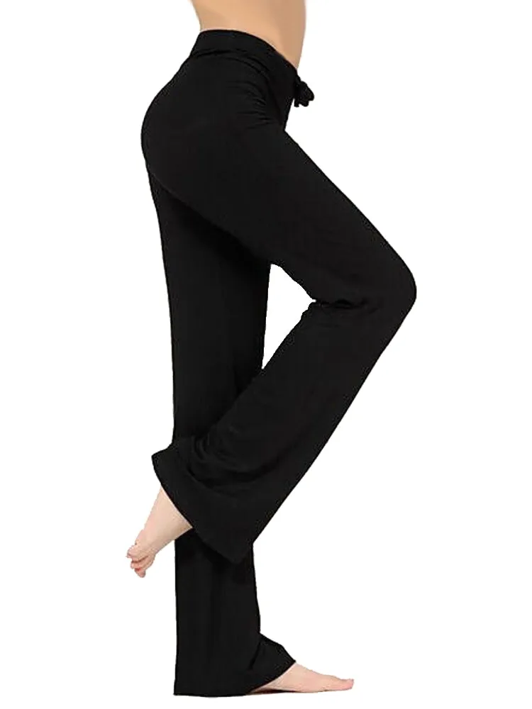 Women Wide Leg Long Pants Yoga Dance Trousers
