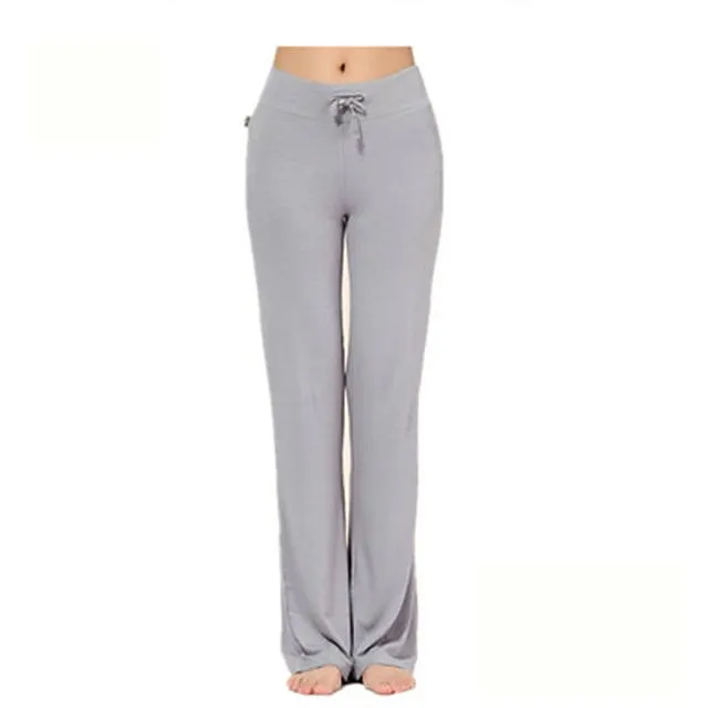 Women Wide Leg Long Pants Yoga Dance Trousers