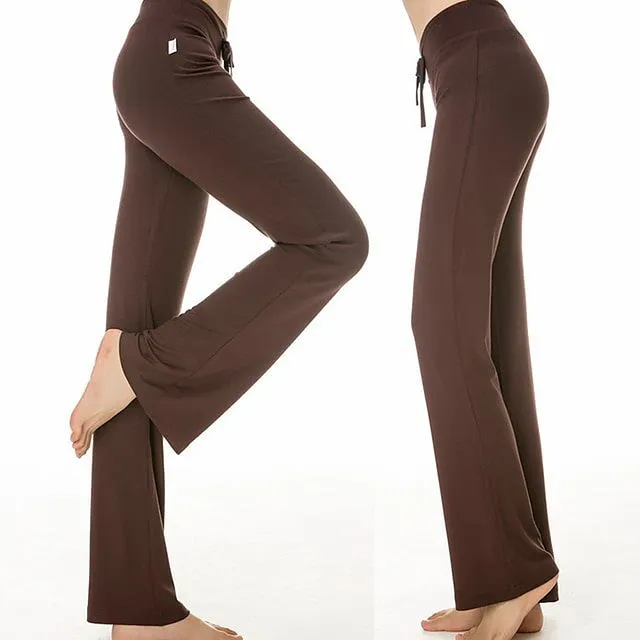 Women Wide Leg Long Pants Yoga Dance Trousers