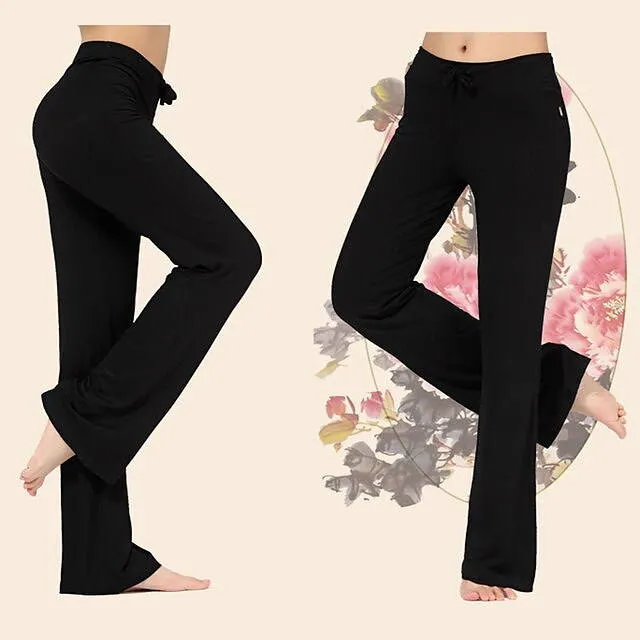 Women Wide Leg Long Pants Yoga Dance Trousers