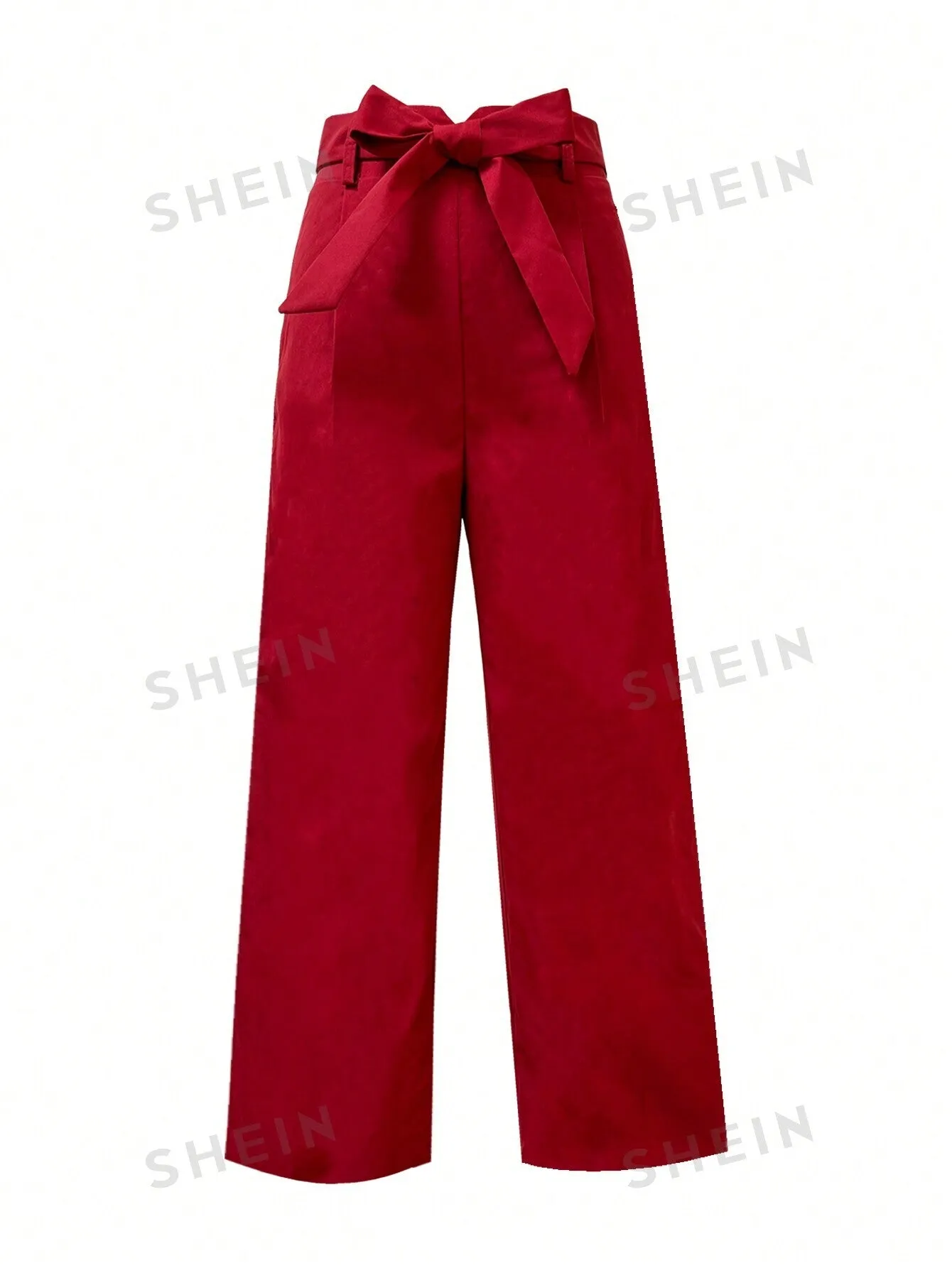 Women's Belted Retro Wide Leg Pants