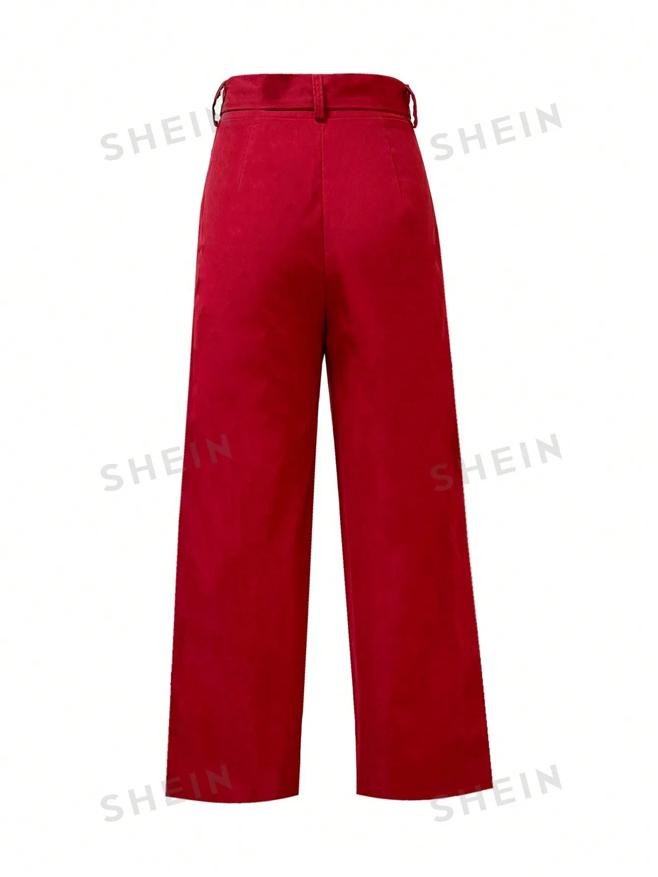 Women's Belted Retro Wide Leg Pants