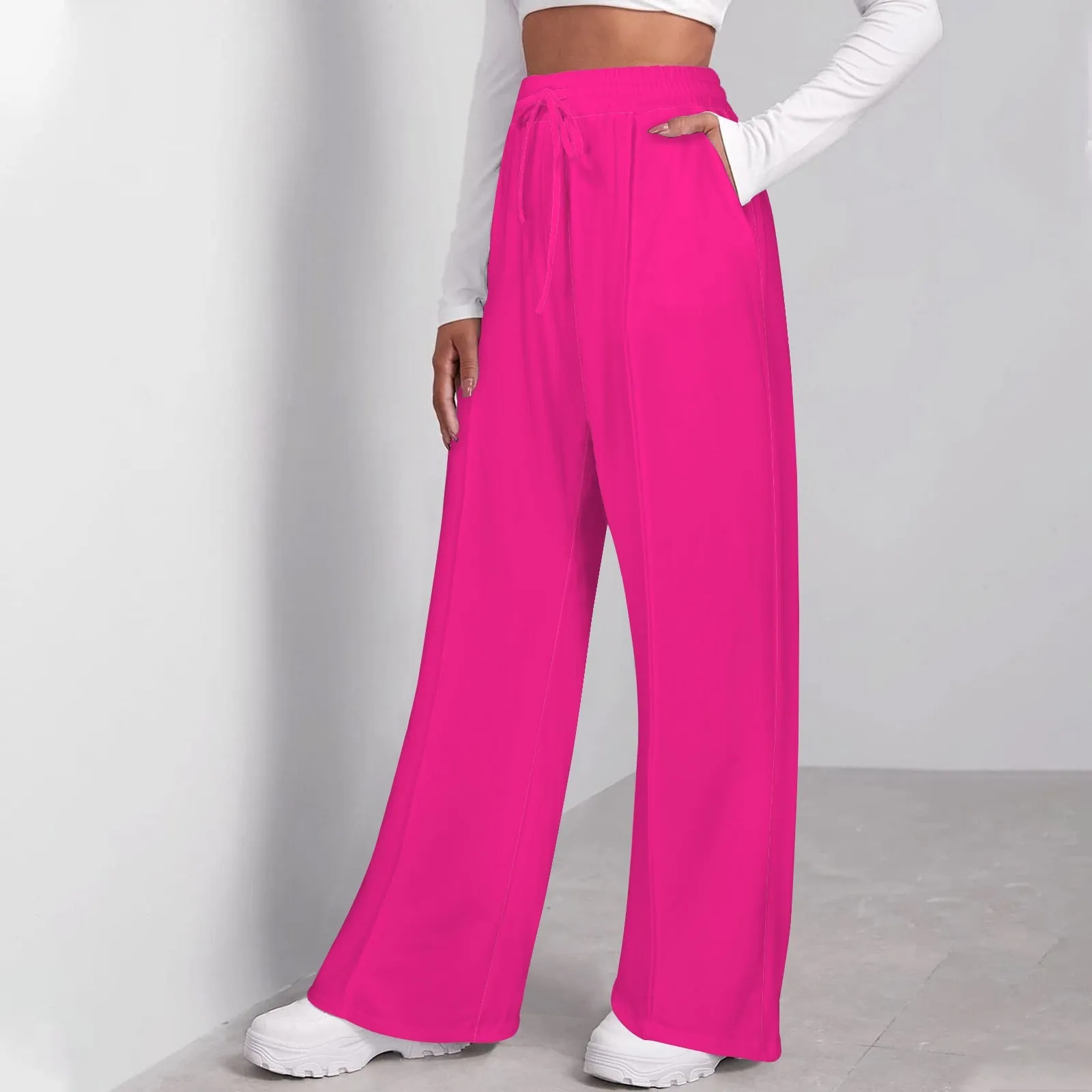 Women's Drawstring Wide Leg Sweatpants