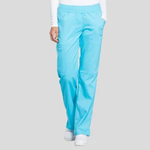 Women's Elastic Waistband Cargo Pull-On Scrub Pant | Turquoise