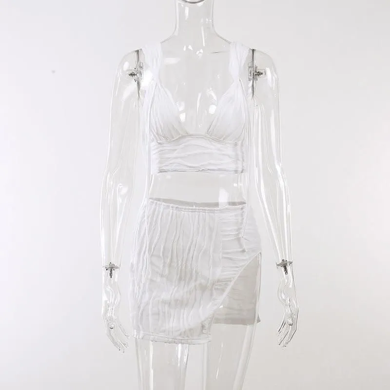 Women's Fork Slip Dress Hot Girl Suit