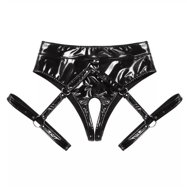 Womens Leather Harness | Womens Body Harness | Crotchless Panties