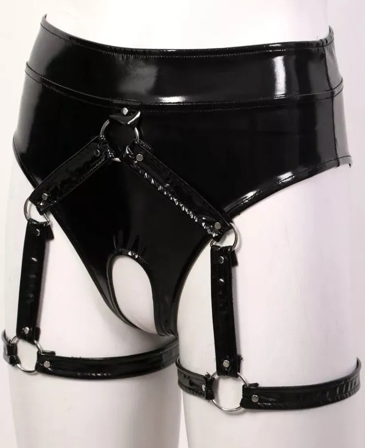 Womens Leather Harness | Womens Body Harness | Crotchless Panties
