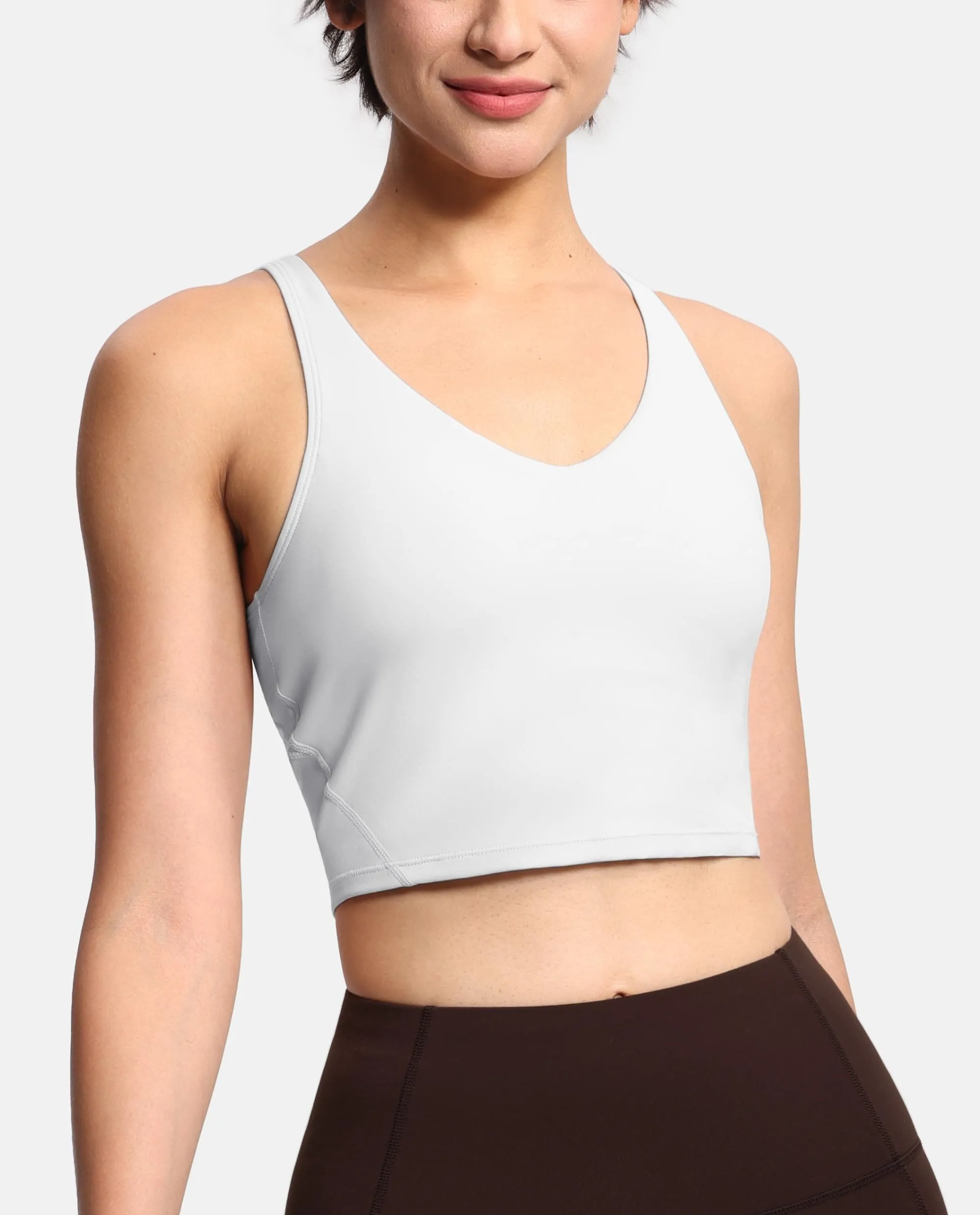Women’s Longline Sports Bra Wirefree Padded Medium Support Yoga Bras Gym Running Workout Tank Tops