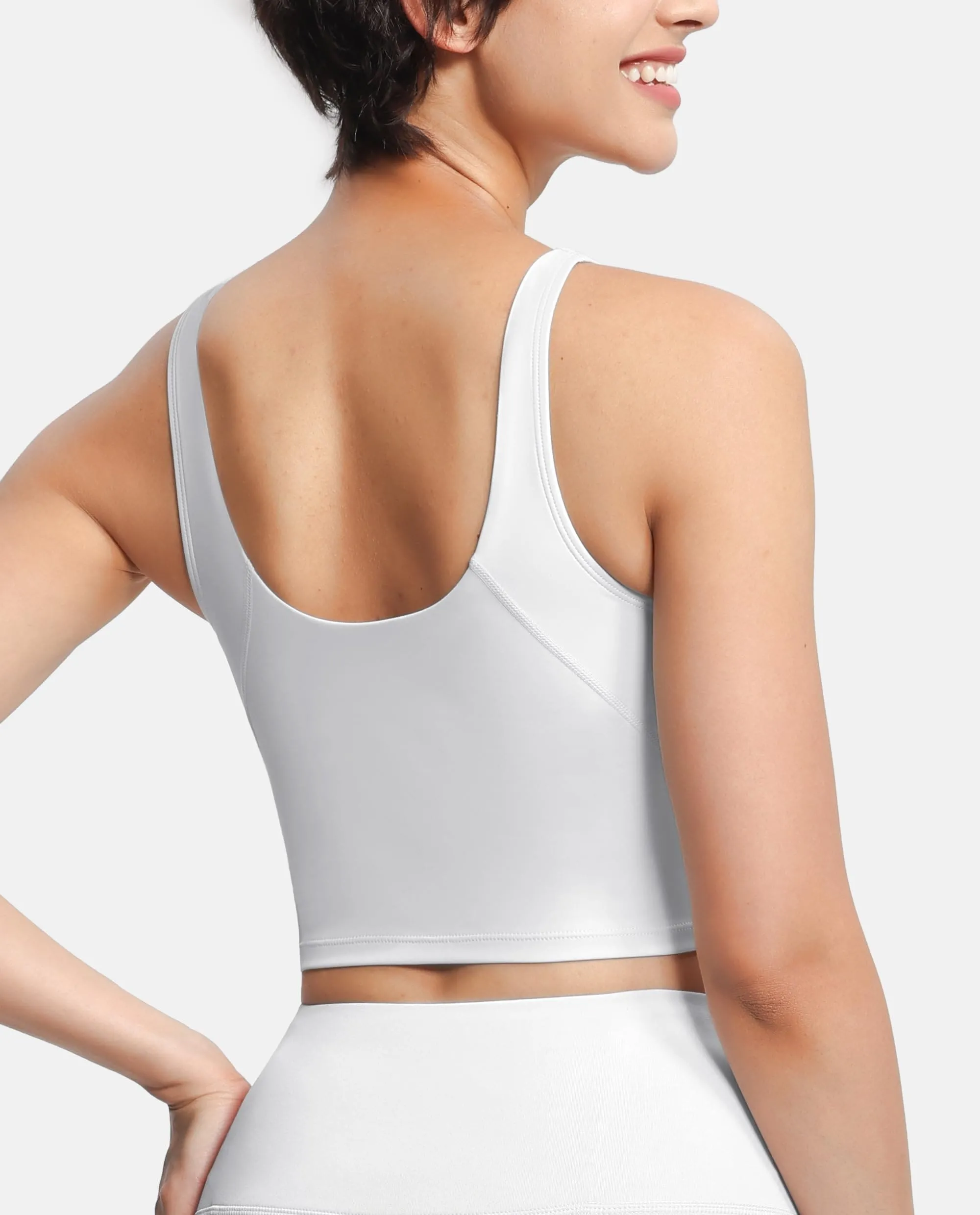 Women’s Longline Sports Bra Wirefree Padded Medium Support Yoga Bras Gym Running Workout Tank Tops
