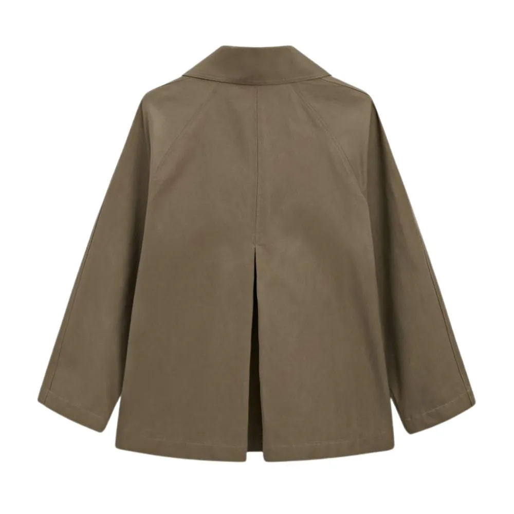 Women's Olive Green Cotton Trench Jacket