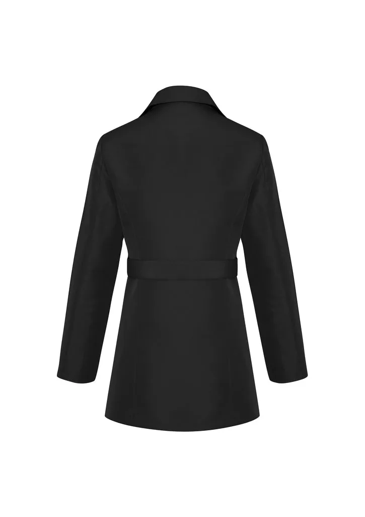Womens Winter Button Long Trench Coat Jacket Parka Overcoat - Black - Small