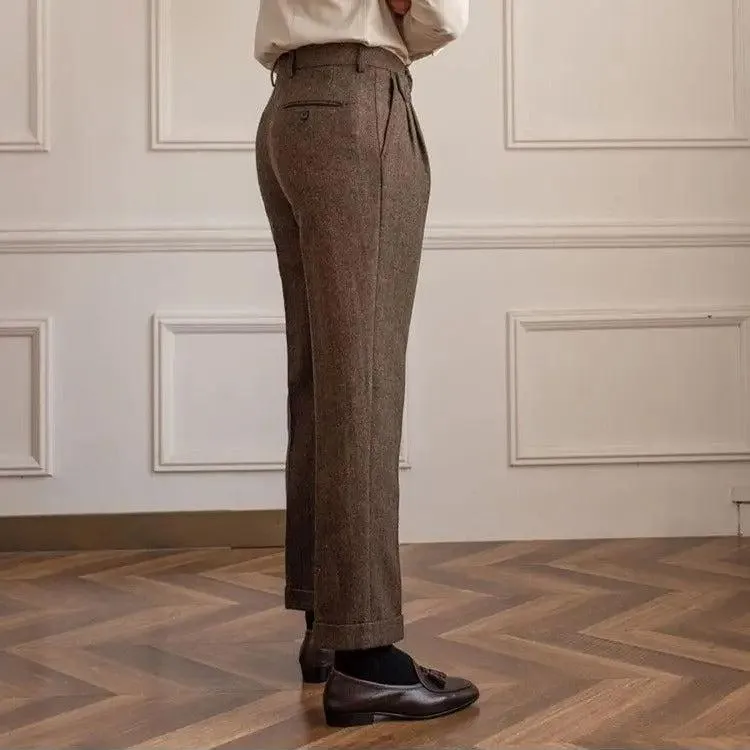 Wool Straight-Leg Trousers