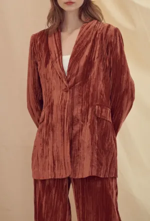 Wrinkle Velvet Loose Blazer