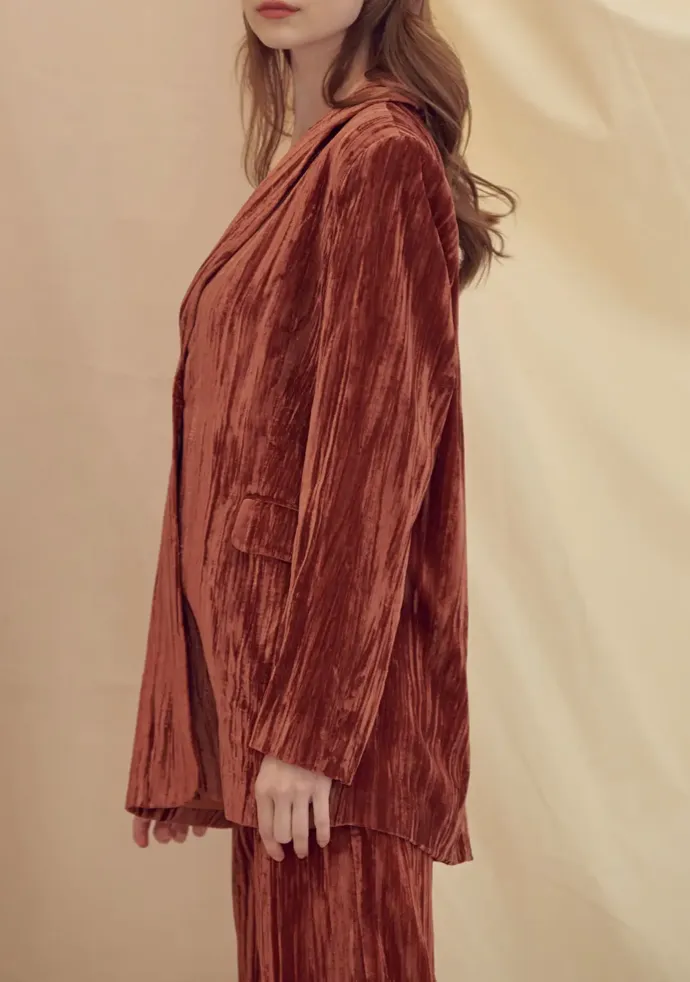 Wrinkle Velvet Loose Blazer