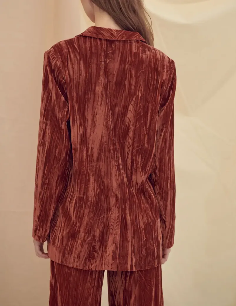 Wrinkle Velvet Loose Blazer