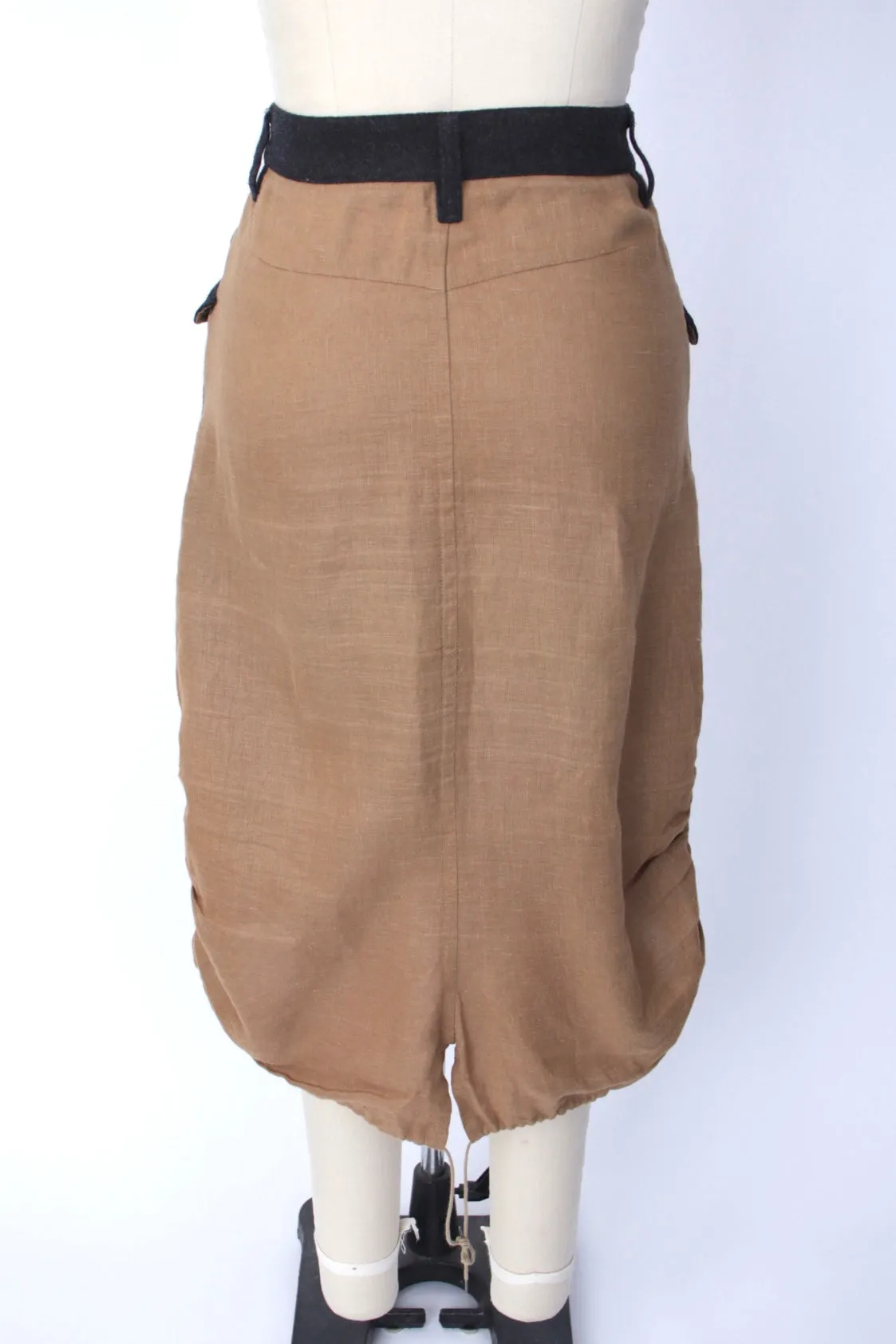 Y's Yohji Yamamoto Wool & Linen Splice Skirt