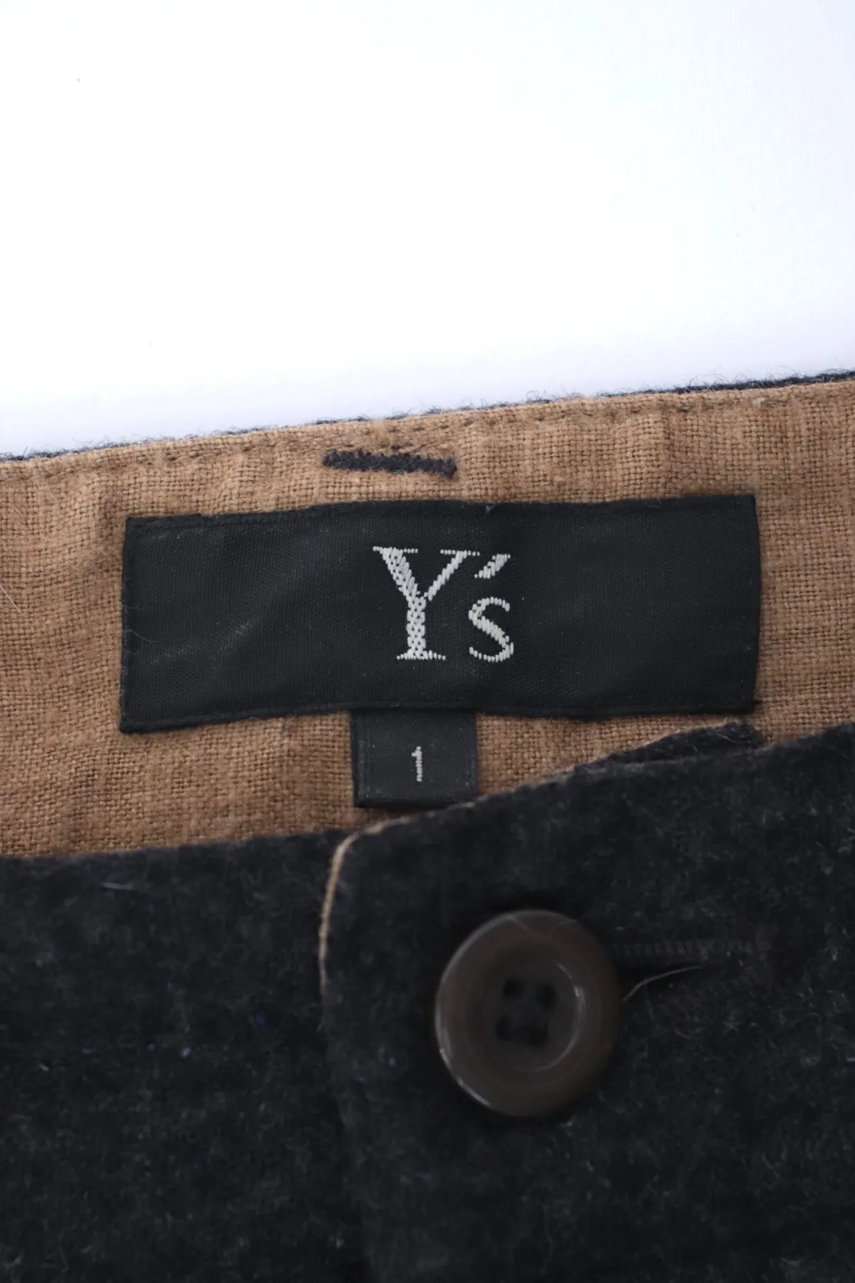 Y's Yohji Yamamoto Wool & Linen Splice Skirt