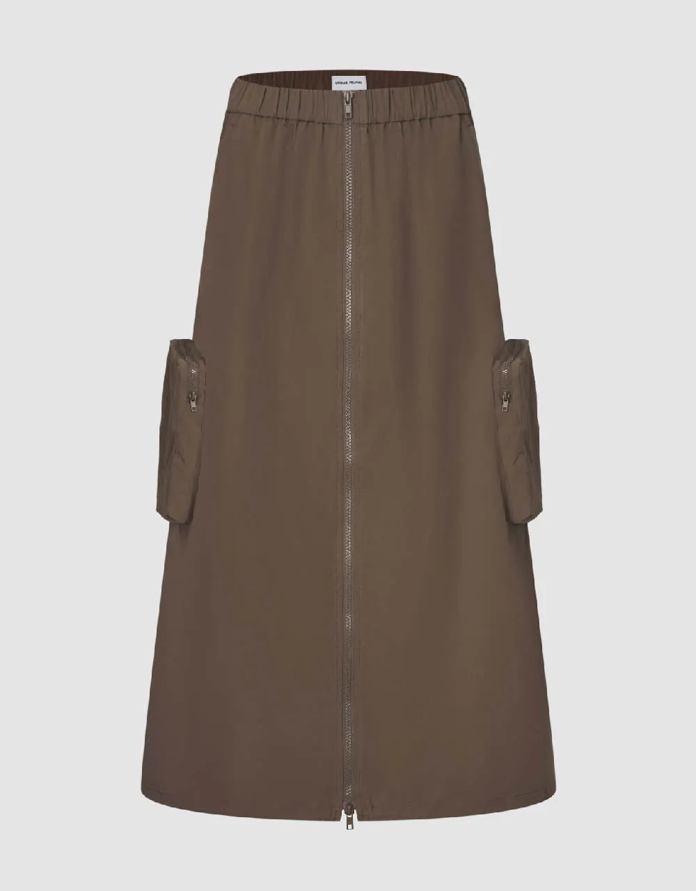 Zipper Front Utility A-Line Skirt