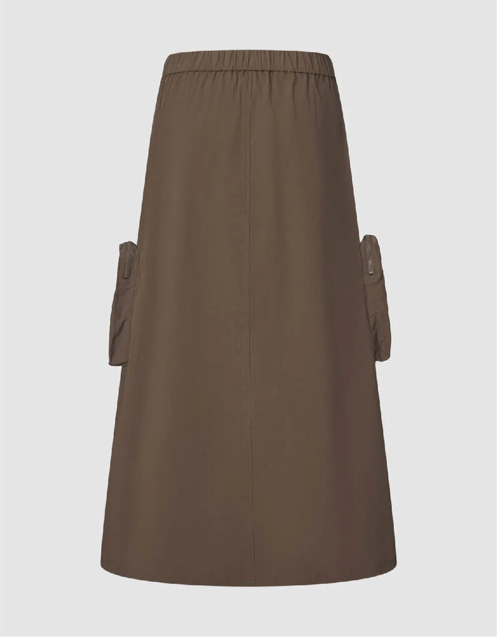 Zipper Front Utility A-Line Skirt